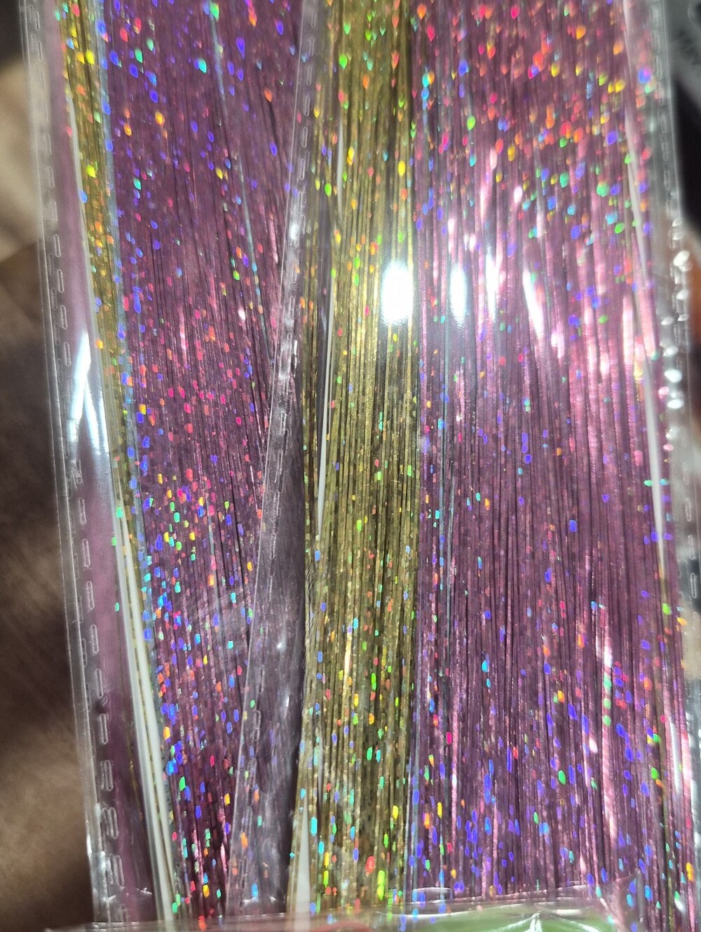 Celinabella Pink Glitter Clip-in Hair Tinsel 12PCS